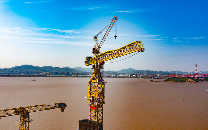 雙塔筑脊梁！徐工超大塔助建世界級大橋